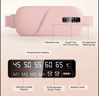 Luna by Mr Agent™ - Portable Comfort Belt | Warm + Vibration | USB-C | Pink