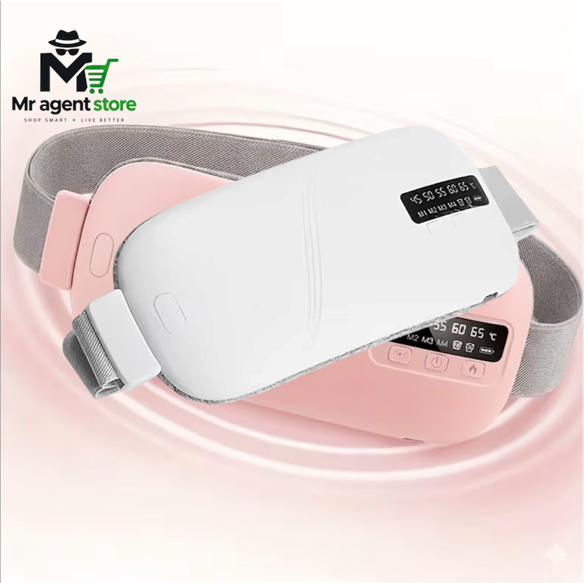 Luna by Mr Agent™ - Portable Comfort Belt | Warm + Vibration | USB-C | Pink